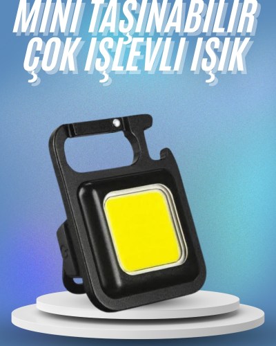 Işıldak USB Şarjlı Cep El Feneri Taşınabilir Mini Led Işık Çok Fonksiyonlu
