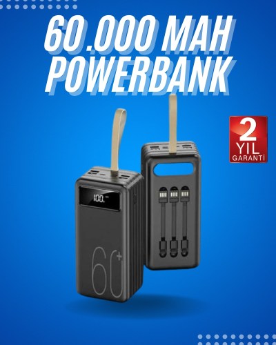 Powerbank Yüksek Kapasiteli 60.000 Mah Hızlı Şarj Şarj Özellikli Batarya