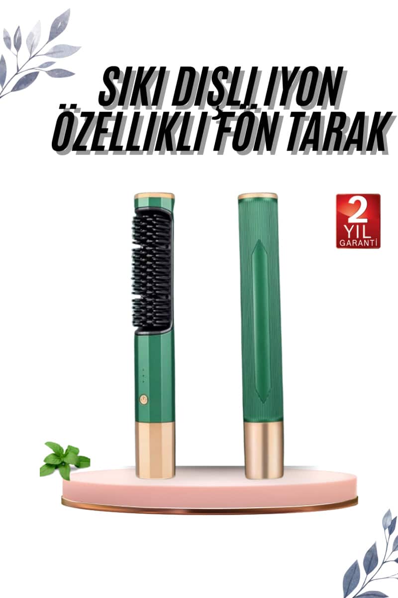 Üflemeli Saç Düzleştirici Fön Tarak Yüksek Isı Ayarlı İyon Özellikli