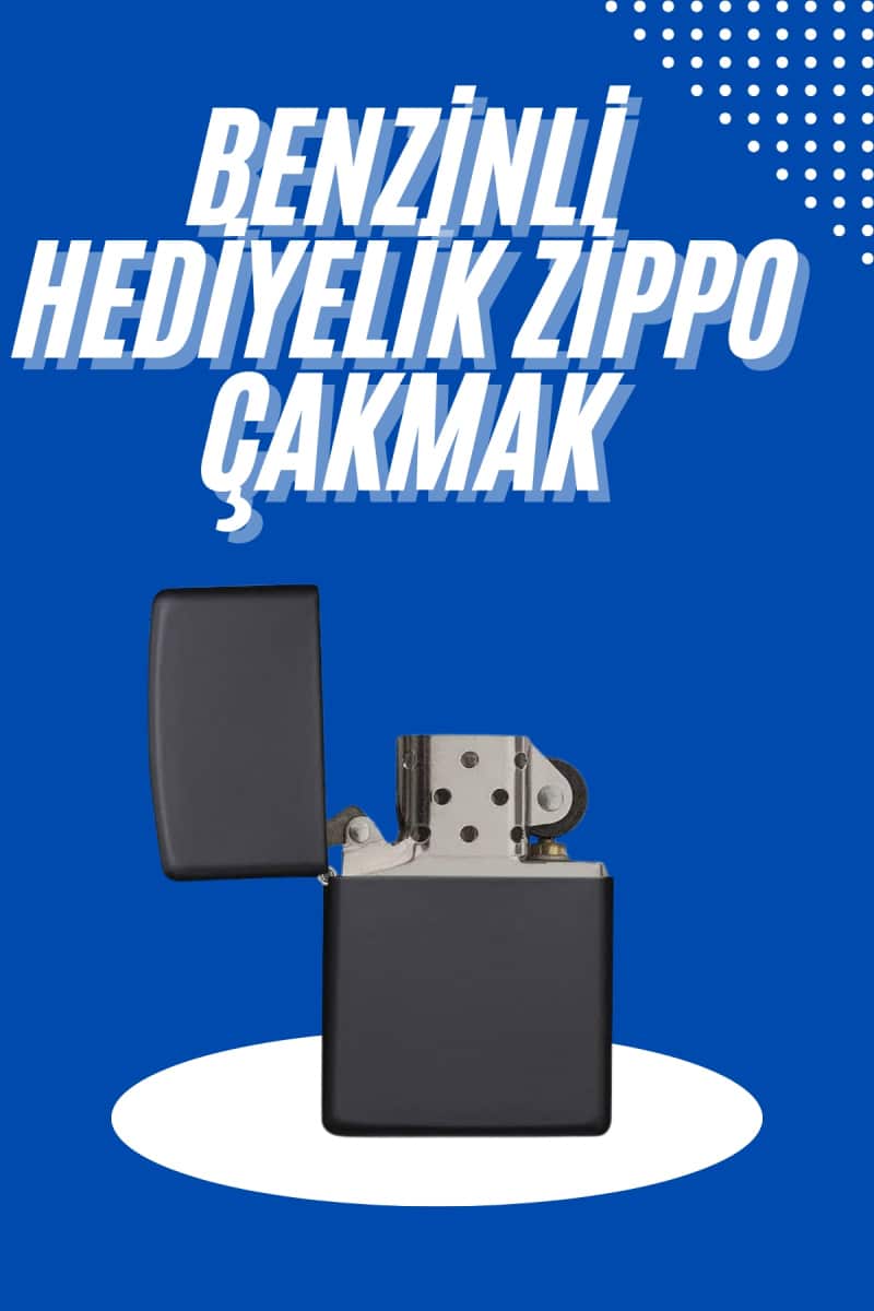 Doldurulabilir Siyah Benzinli Çakmak Metalik