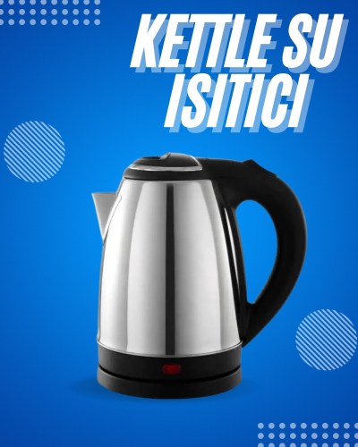 Elektrikli Paslanmaz Çelik Su Isıtcı Çelik Kettle 1.8 Lt. Uzun Ömürlü