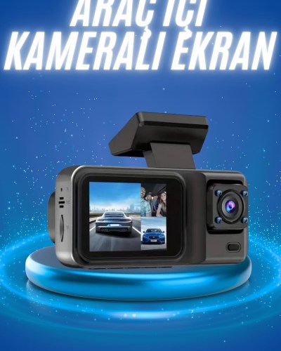 Ekranlı Sürüş Kaydedici DVR Ön ve Arka Kameralı Full HD Çözünürlüklü