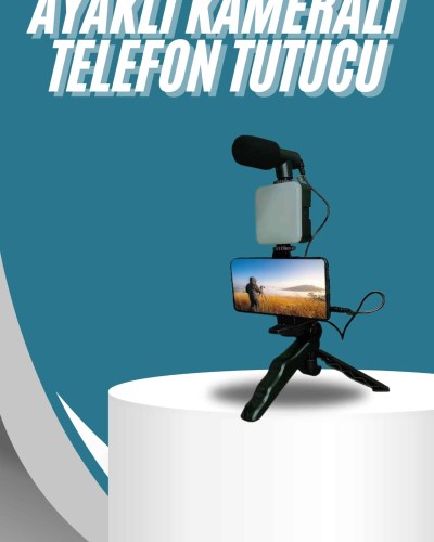 Video Making Kit Telefon Tutucu Vlog Video Mini Led Işıklı