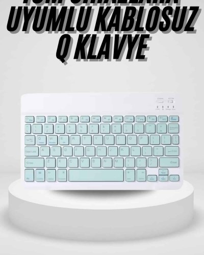 Uyumlu Kablosuz Bluetooth Şarj Edilebilir Mini Q Klavye