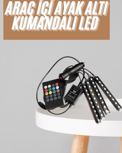12'Lİ Şerit Led Işık RGB Sese ve Müziğe Duyarlı Araç İçi Ayak Altı
