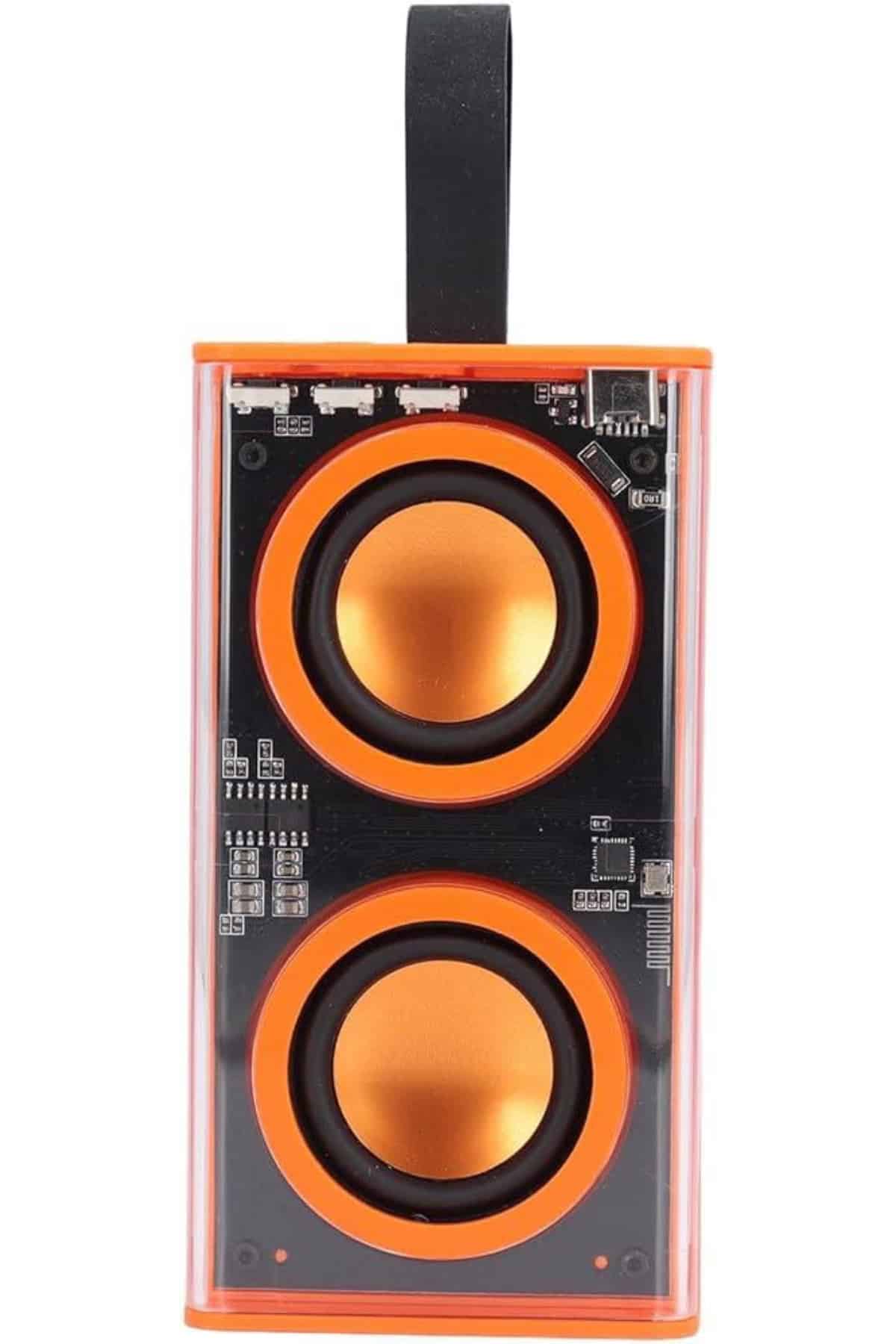 Bluetooth Hoparlör Şeffaf Mecha RGB Işıklı Çift Hoparlör 5.0 Bluetooth - Görsel 2