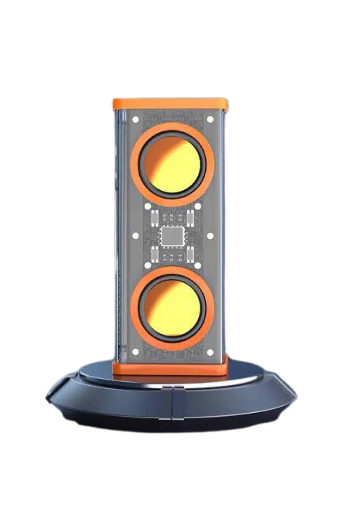 Bluetooth Hoparlör Şeffaf Mecha RGB Işıklı Çift Hoparlör 5.0 Bluetooth - Görsel 3