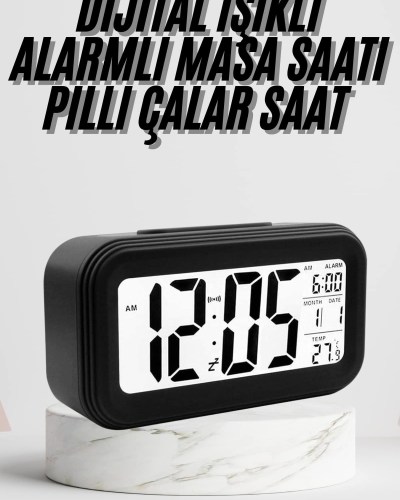 Dijital Masa Saati Termometre Takvim Led Ekran Pilli Ev Ofis Masası