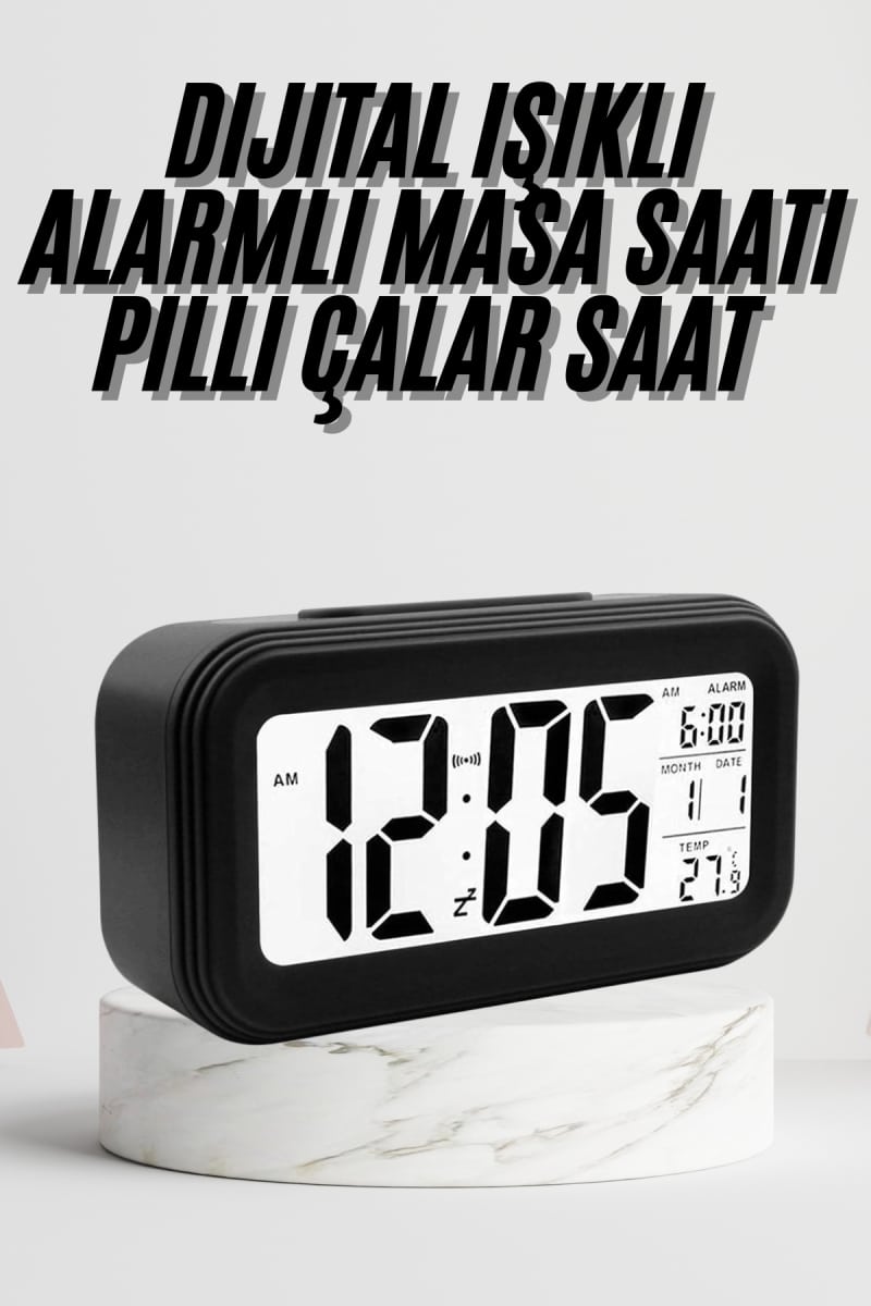 Dijital Masa Saati Termometre Takvim Led Ekran Pilli Ev Ofis Masası
