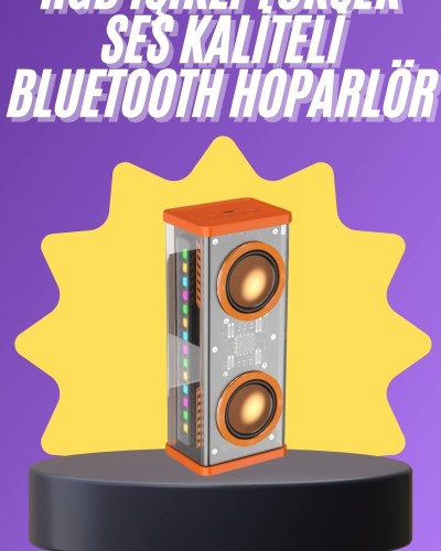 Yüksek Ses Kaliteli Kablosuz 5.0 Bluetooth Hoparlör RGB Işıklı