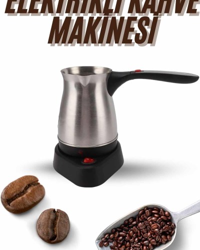 Elektrikli Cezve 800 Watt Paslanmaz Çelik Türk Kahve Makinesi Saplı