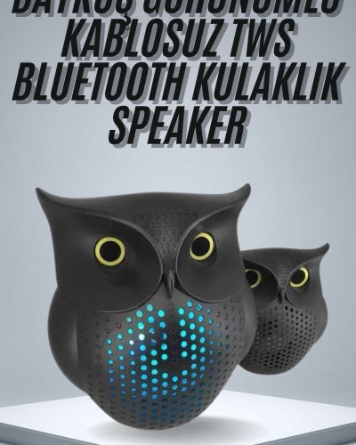 TWS Bluetooth Hoparlör Baykuş Tasarımlı Taşınabilir RGB Işıklı Uzun Pil Ömrü