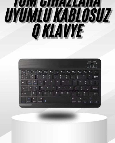 Kablosuz Bluetooth Bağlantılı Taşınabilir Q Klavye Tüm Cihazlara Uyumlu