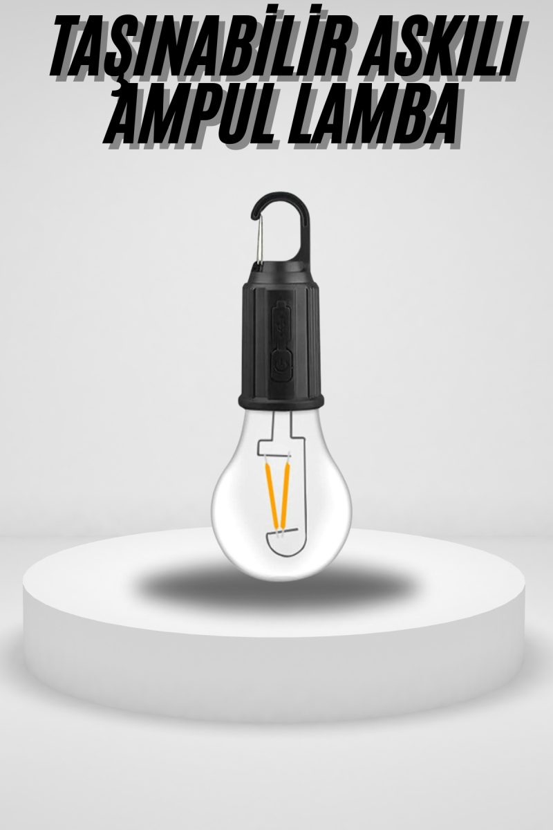 Taşınabilir Askılı Ampul Kamp Lambası Askılı Type-C Şarjlı Bahçe Lambası