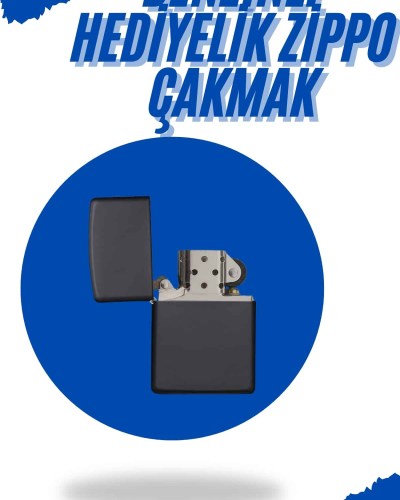 Siyah Kutulu Metal Çakmak Benzinli Hediyelik Eşya