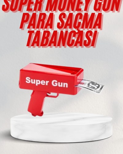 Kırmızı Parti Oyuncağı Para Saçma Fırlatma Tabancası Makinesi Super Money