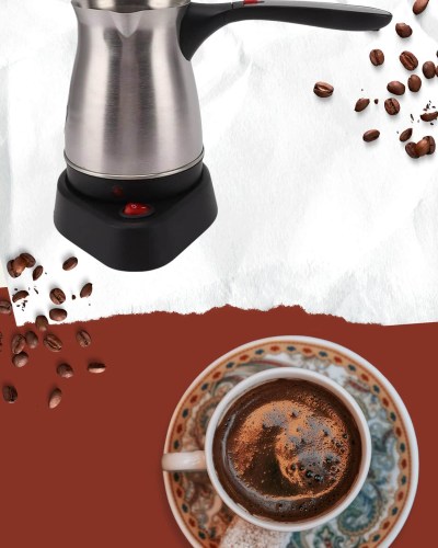 Yeni Nesil Türk Kahve Makinesi Cezvesi Siyah Gri Kablolu Pratik