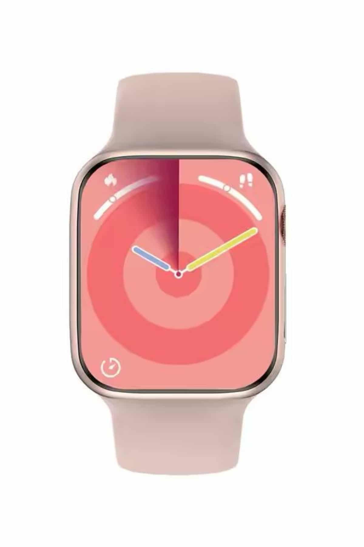 Pembe Akıllı Saat 49mm iOS & Android Uyumlu Arama Özellikli - Görsel 5