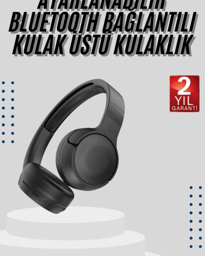 Kablosuz Bluetooth Kulaklık Kulak Üstü Ayarlanabilir Uzun Ömürlü