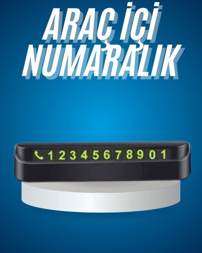 Araç İçi Numaratör Numaralık Oto Cam Kartı Fosforlu Numaratör