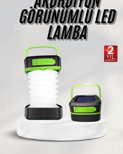 Katlanabilir Kamp Lambası Akordiyon Lamba Şarjlı 3 Kademeli Solar