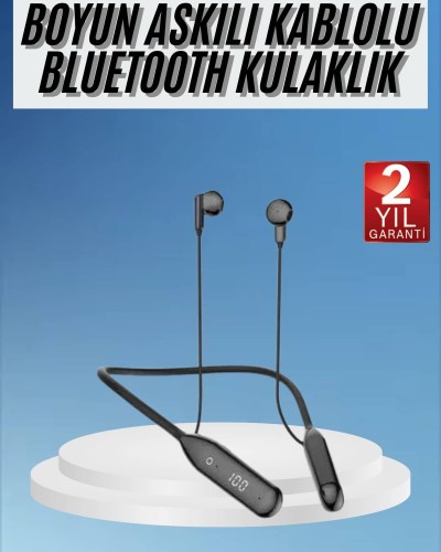 Boyun Bantlı Kablolu Yüksek Ses Kaliteli Bluetooth Kulaklık Uzun Pil Ömrü 100 saat sarj