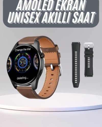 Yeni Nesil Akıllı Saat Çift Kordonlu 1.5 Inç Yuvarlak Ekran GPS ve NFC Uyumlu