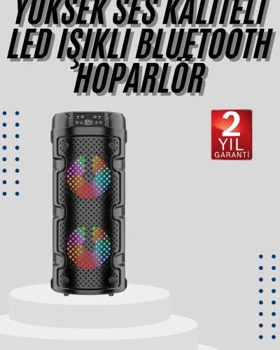 Bluetooth Hoparlör Büyük Boy Ses Bombası Fm Radyolu