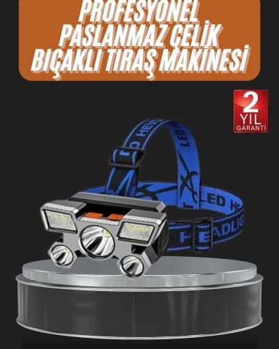 El Feneri Süper Kafa Lambası 4 Modlu 5 Led Kafa Feneri
