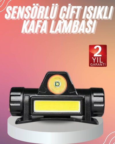 Kafa Lambası Çalışma Işığı Kafa Feneri Şarjlı Mıknatıslı Fenerli