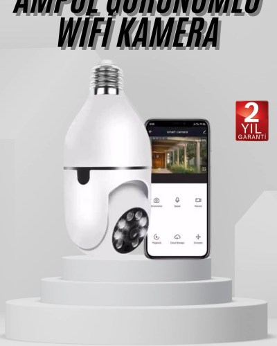 Wifi Güvenlik Kamerası 360 Derece Dönebilen Harekete Duyarlı Gece Görüşlü Ampul