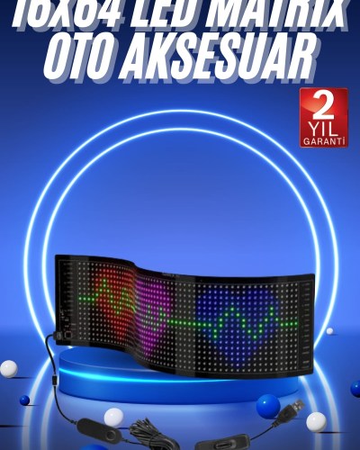 LED Matrix Panel RGB Ekran Kumandalı Araç Camına Uygun