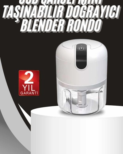 Mini Doğrayıcı Rondo Taşınabilir Mini El Blender Paslanmaz Çelik