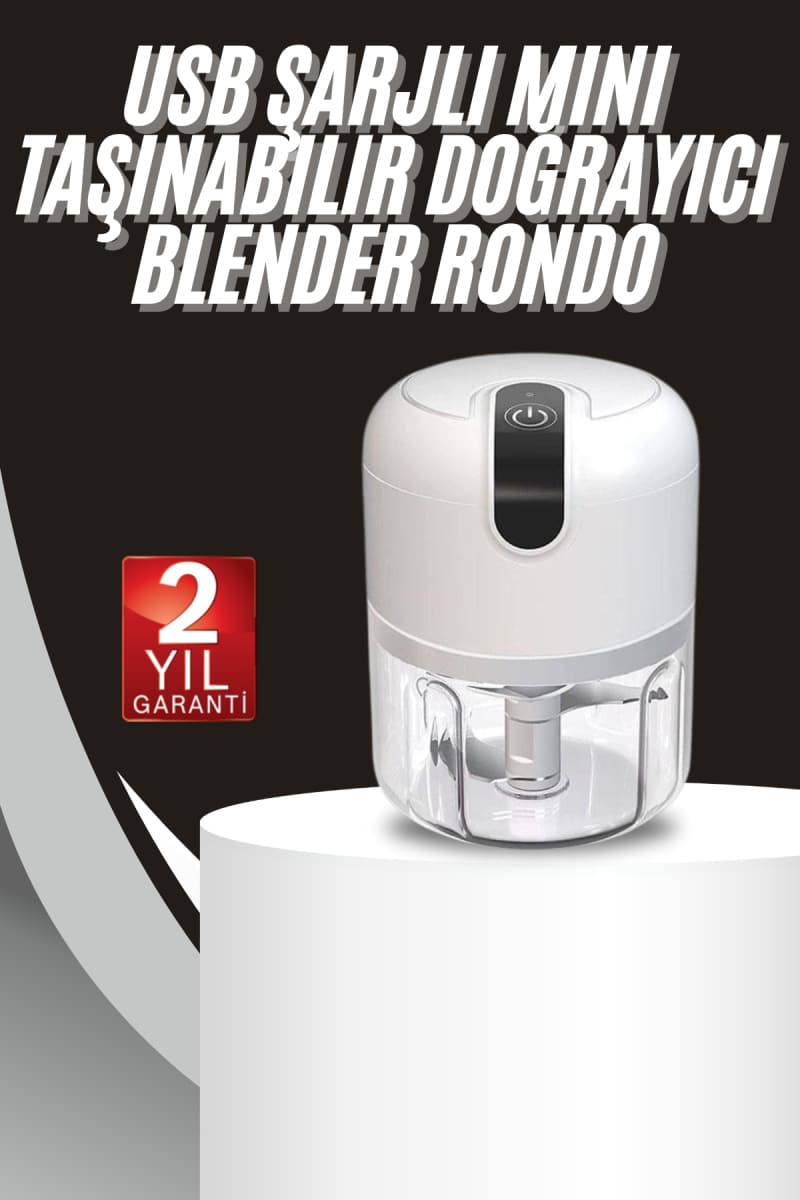 Mini Doğrayıcı Rondo Taşınabilir Mini El Blender Paslanmaz Çelik