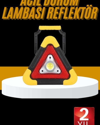 Reflektör Işıklı Ikaz Lambası Şarjlı Çok Fonksiyonlu Işıklı Üçgen Reflektör