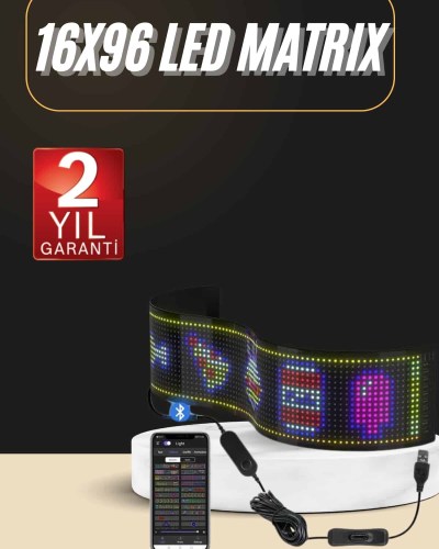 Led Ekran Matrix Panel En Büyük Boy 16X96 Araba Yazısı