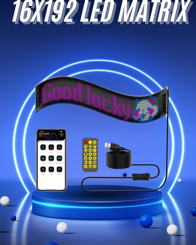 Kumandalı App Kontrollü LED Ekran 16X192 Led Matrix Araç Camı Yazısı