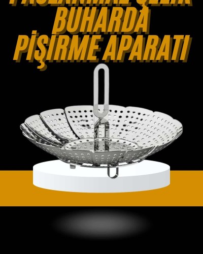 Sebze Haşlama Sepeti Paslanmaz Çelik Katlanabilir Buharda Pişirme