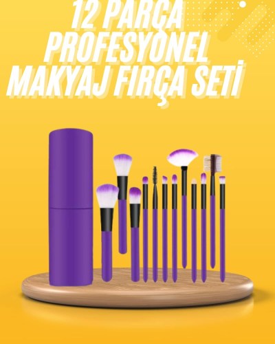 12 Parça Makyaj Fırçası Yumuşak Kıllı Profesyonel Fırça Seti Yüksek Kaliteli Pürüzsüz
