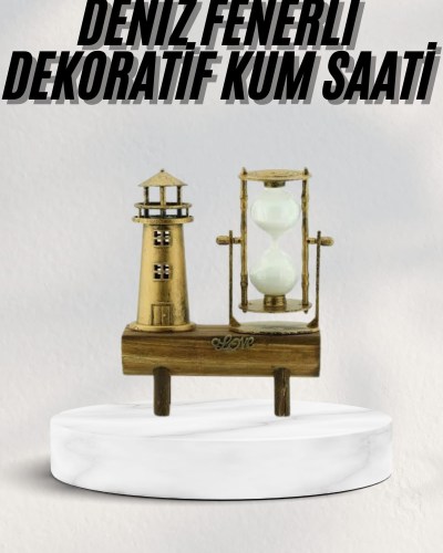 Hediyelik Kum Saati Retro Dekoratif Deniz Feneri Kum Saati