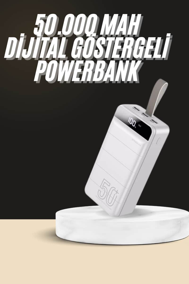Hızlı Taşınabilir 50.000 Mah Powerbank Led Ekran Android ve İOS Uyumlu