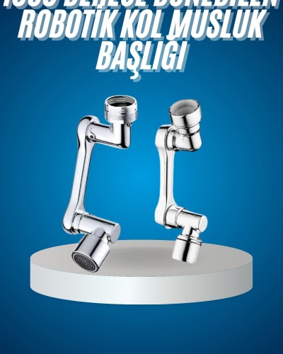 180 Derece Dönebilen Fonksiyonel Paslanmaz Çelik Robotik Kol Musluk Başlığı