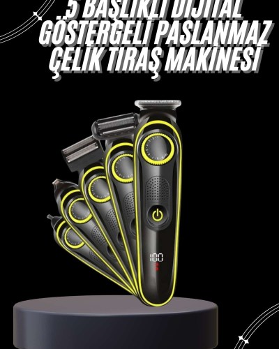 Unısex Çok Fonksiyonlu Bakım Seti Led Göstergeli Tıraş Makinesi Saç Sakal Vücut