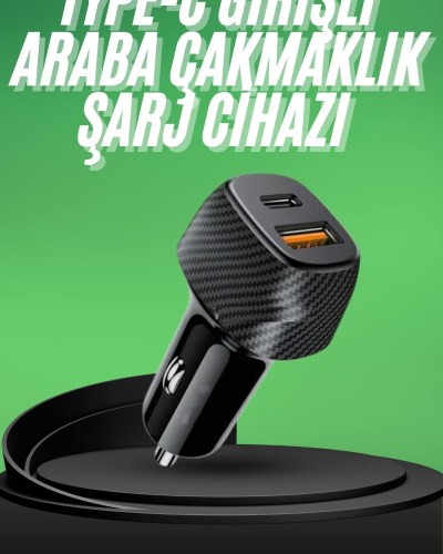 Type-C Girişli Araba Çakmaklık Şarj Cihazı 38W Oto Çakmaklık