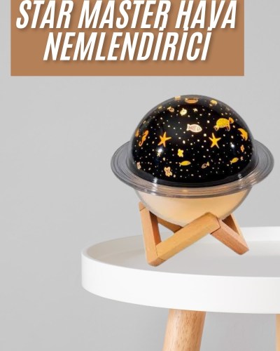 Hava Nemlendirici Led Işıklı Gece Lambası Yıldız Görünümlü Renk Değiştiren