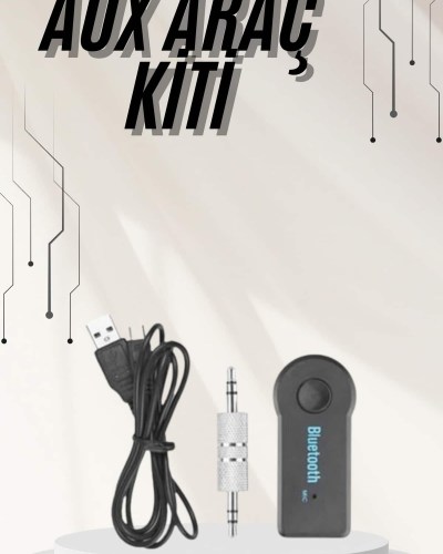Yeni Nesil Bluetooth Aux Araç Kiti Siyah TV Tablet Telefon Araç Araba