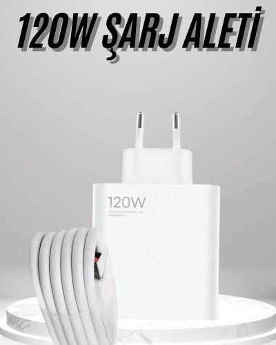 Type C Yüksek Hızlı Şarj Aleti Beyaz 120W Ultra Uzun Ömürlü