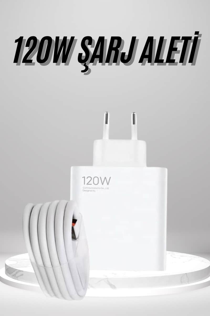 Type C Yüksek Hızlı Şarj Aleti Beyaz 120W Ultra Uzun Ömürlü