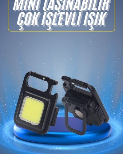 Kamp Çadır Lambası Şarjlı El Feneri Işıldak Anahtarlık Mini Mıknatıslı