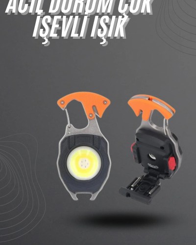 El Feneri LED Anahtarlık Çok Fonksiyonlu Mini Çakmak Özellikli